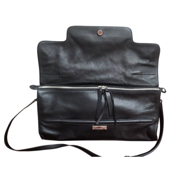 Zanellato Nina Tote Leather Shoulder Bag Satchel Minimalist Zip Compartments - Picture 8 of 16